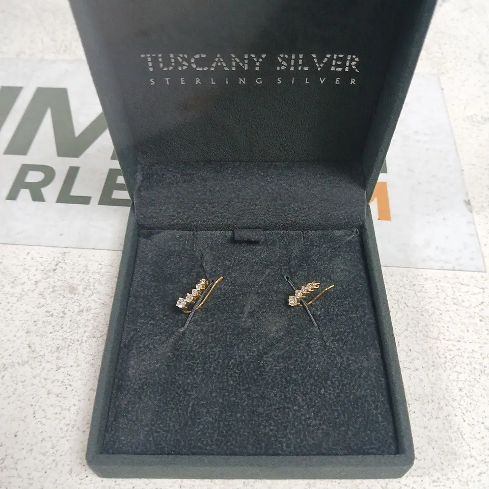 TUSCANY SILVER STERLING SILVER EARRINGS – CLEAR STONES