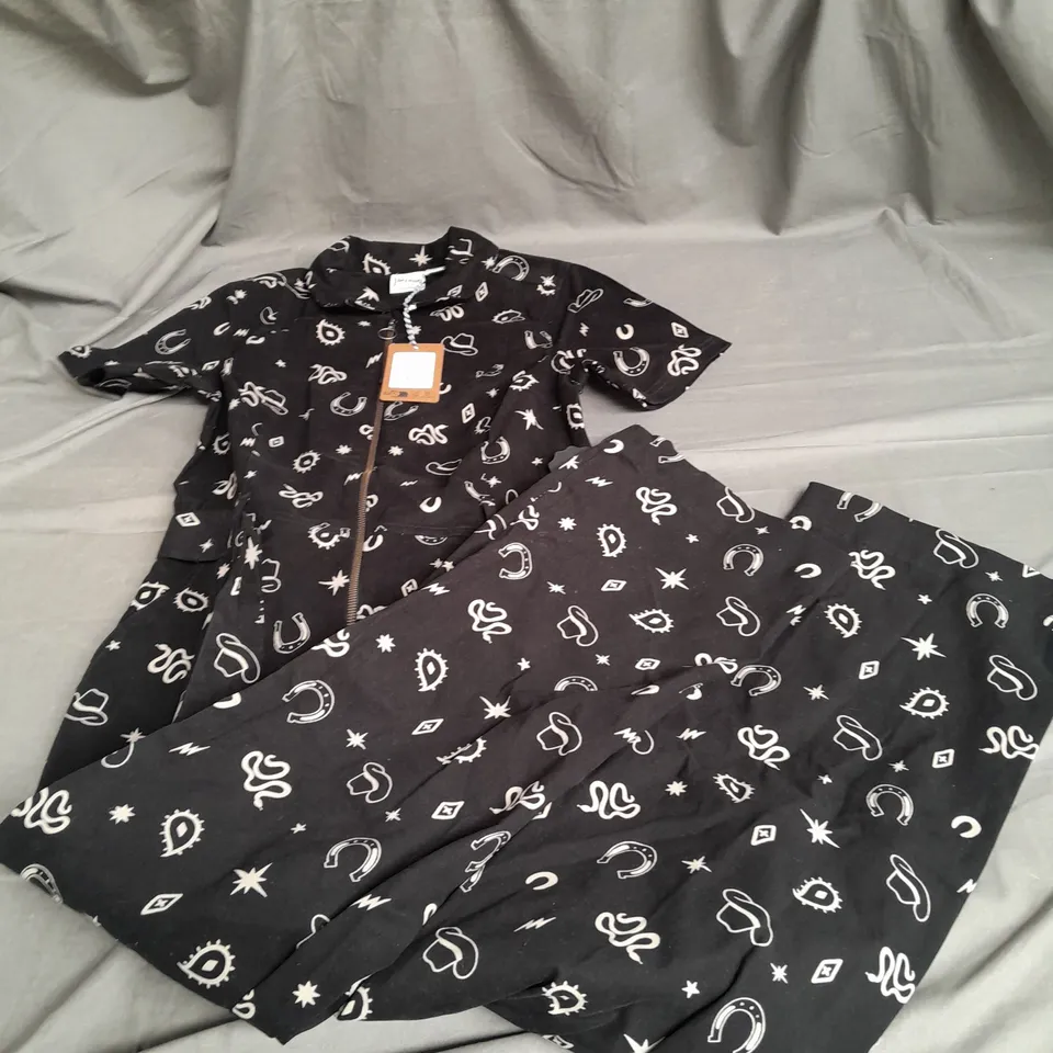 JOANIE UK 8 MORE WESTERN BLACK BODYSUIT
