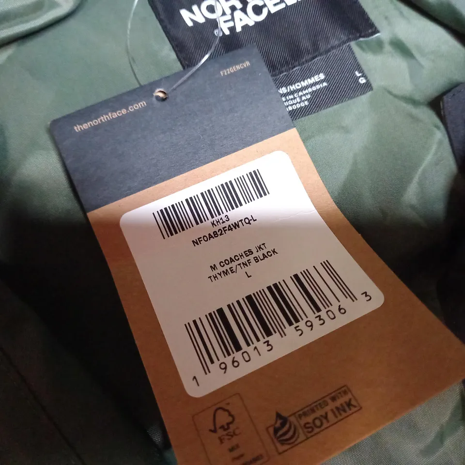 THE NORTH FACE BLACK/KHAKI COACHES JACKET - LARGE