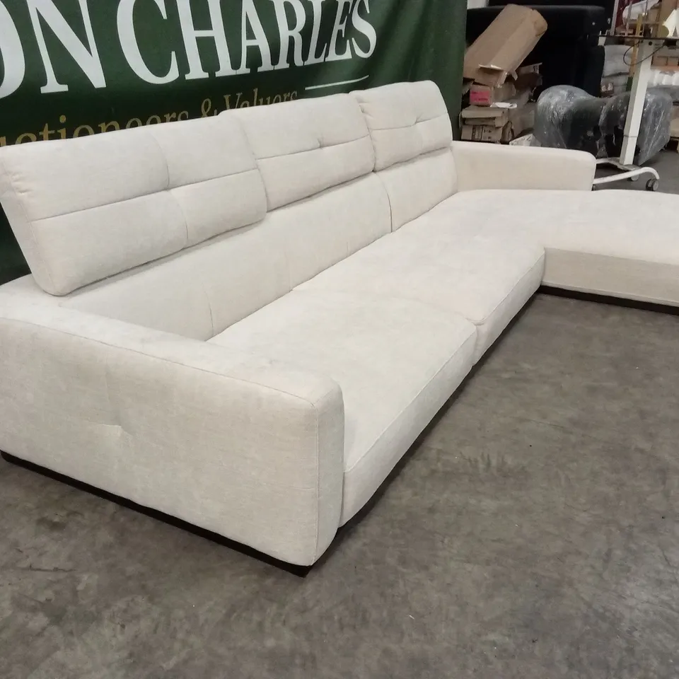 DANETTI COLTON RIGHT HAND CORNER CHAISE IVORY WOVEN CHENILLE RRP £2549