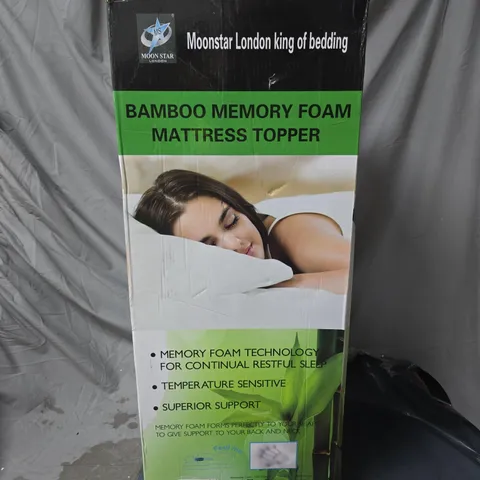 MOONSTAR LONDON KING OF BEDDING BAMBOO MEMORY FOAM MATTRESS TOPPER BOXED