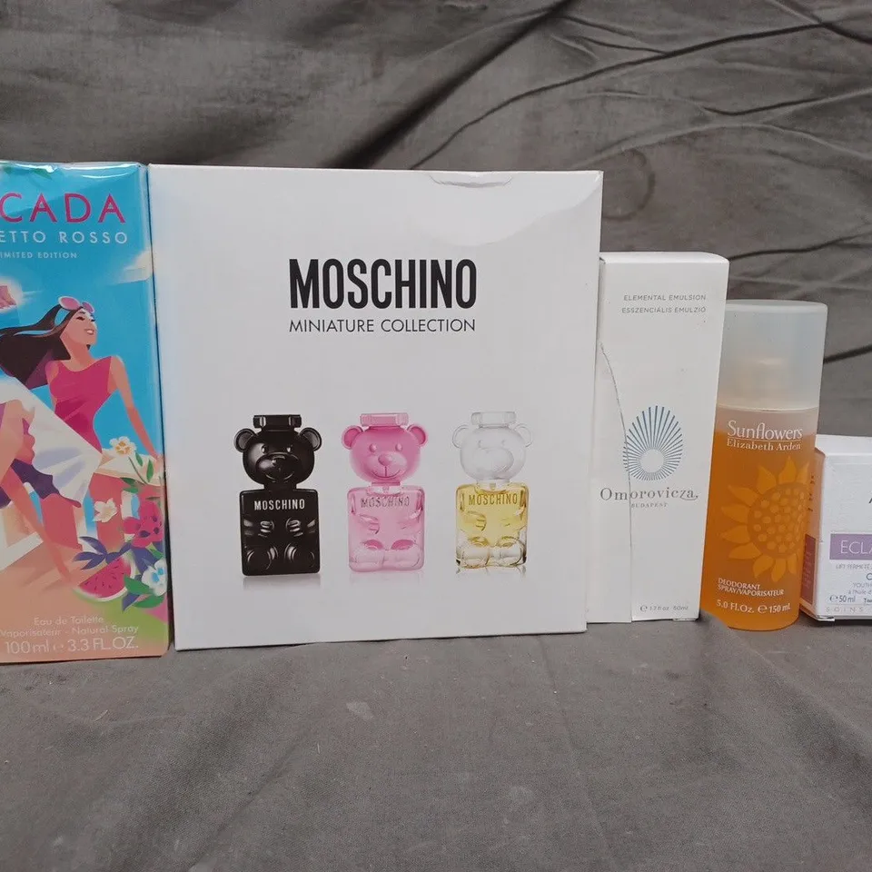 BOX OF APPROXIMATELY 12 ASSORTED HEALTH & BEAUTY ITEMS TO INCLUDE - SUN FLOWERS ELIZABETH AREN DEODORANT SPRAY , ESCADA SORTBETTO ROSSO ETC