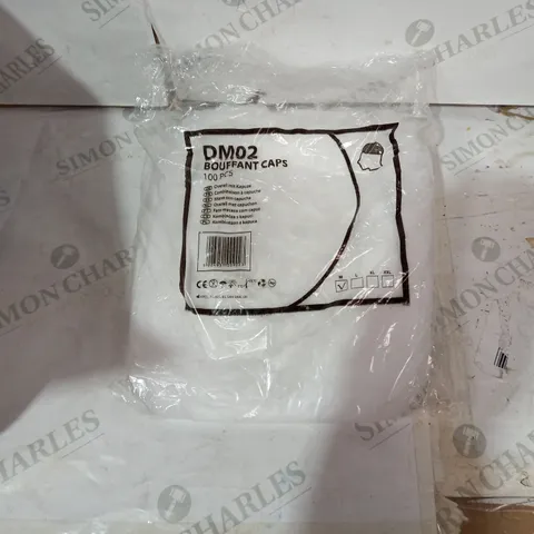BOX OF APPROXIMATELY 1000 BRAND NEW SHIELD DM02 BOUFFANT CAPS - MEDIUM