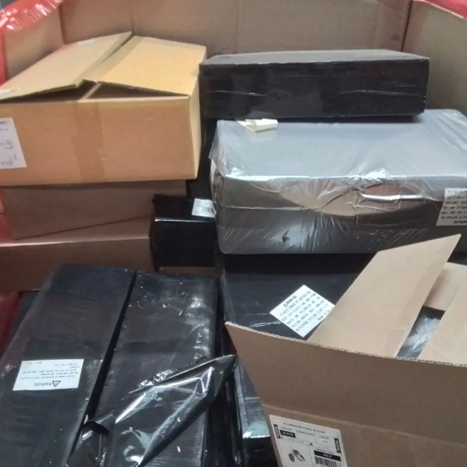 PALLET OF ASSORTED HOUSEHOLD GOODS AND PRODUCTS TO INCLUDE;TEA POTS,CHASSIS PARTS CONTROL ARM KITS,FRANKBERG SUSPENSION