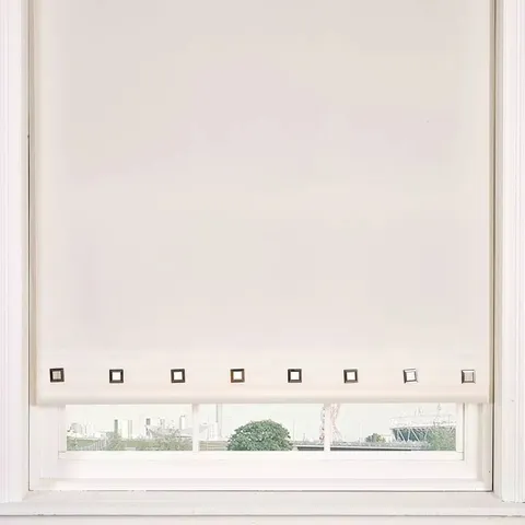 PLAIN EYELET ROLLER BLIND (90x160cm) - CREAM - COLLECTION ONLY