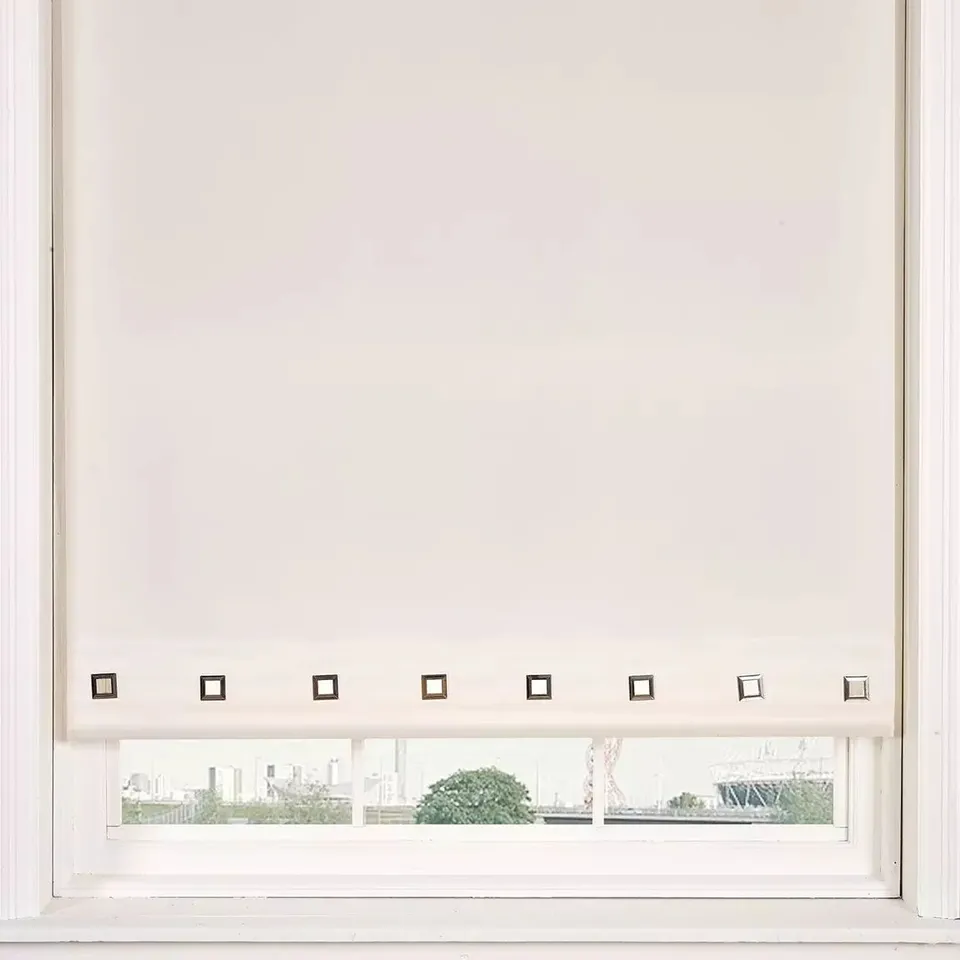 PLAIN EYELET ROLLER BLIND (90x160cm) - CREAM - COLLECTION ONLY