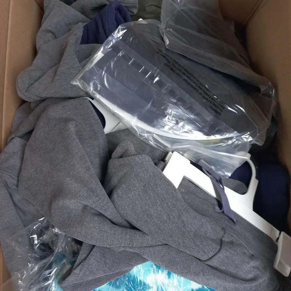APPROXIMATELY 25 ASSORTED CLOTHING PRODUCTS IN VARIOUS STYLES & SIZES TO INCLUDE TOPS, JUMPERS, PANTS ETC
