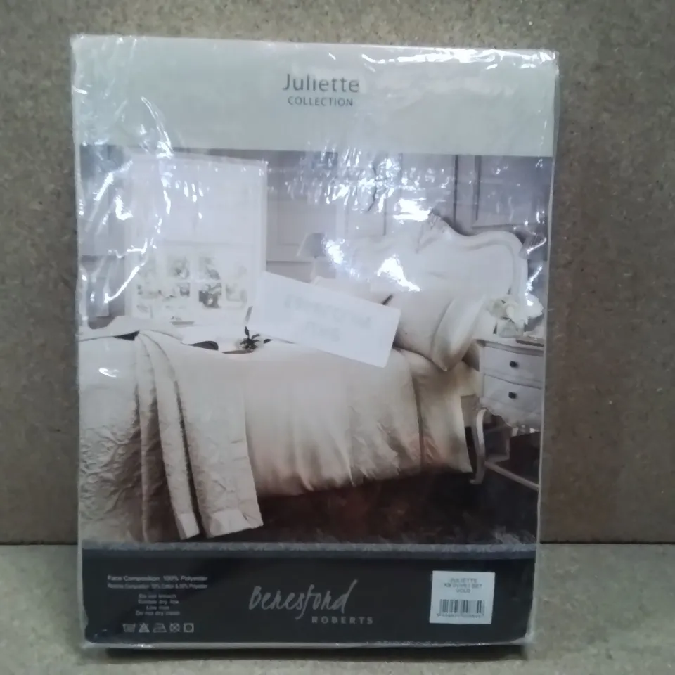 BRAND NEW BEKSFORD ROBERTS DUVET SET KINGSIZE (GOLD) 