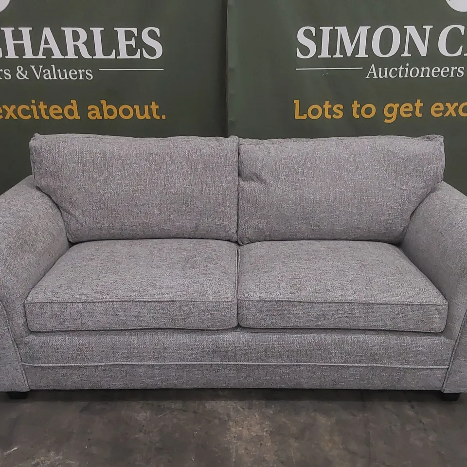 DURY CHUNKY WEAVE 3 SEATER STANDARD BACK SOFA - GREY RRP £649