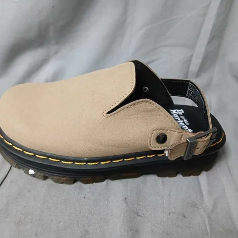 DR. MARTENS BEIGE SLIP-ON CLOGS WITH BUCKLE STRAP – WOMEN'S SIZE 5.5