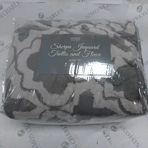 COZEE HOME SHERPA DUVET SET GREY KING SIZE