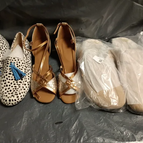 BOX OF APPROXIMATELY 15 ASSORTED PAIRS OF SHOES AND FOOTWEAR ITEMS IN VARIOUS COLOURS, STYLES, AND SIZES - COLLECTION ONLY