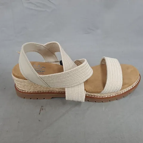 SKECHERS BOBS SANDALS - CREAM STRAPPY WEDGE, WOMEN'S - UK 6