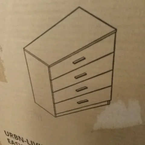 BOXED URBAN LIVING HOMEGA 4 DRAWER CHEST OF DRAWERS - WHITE (1 BOX)