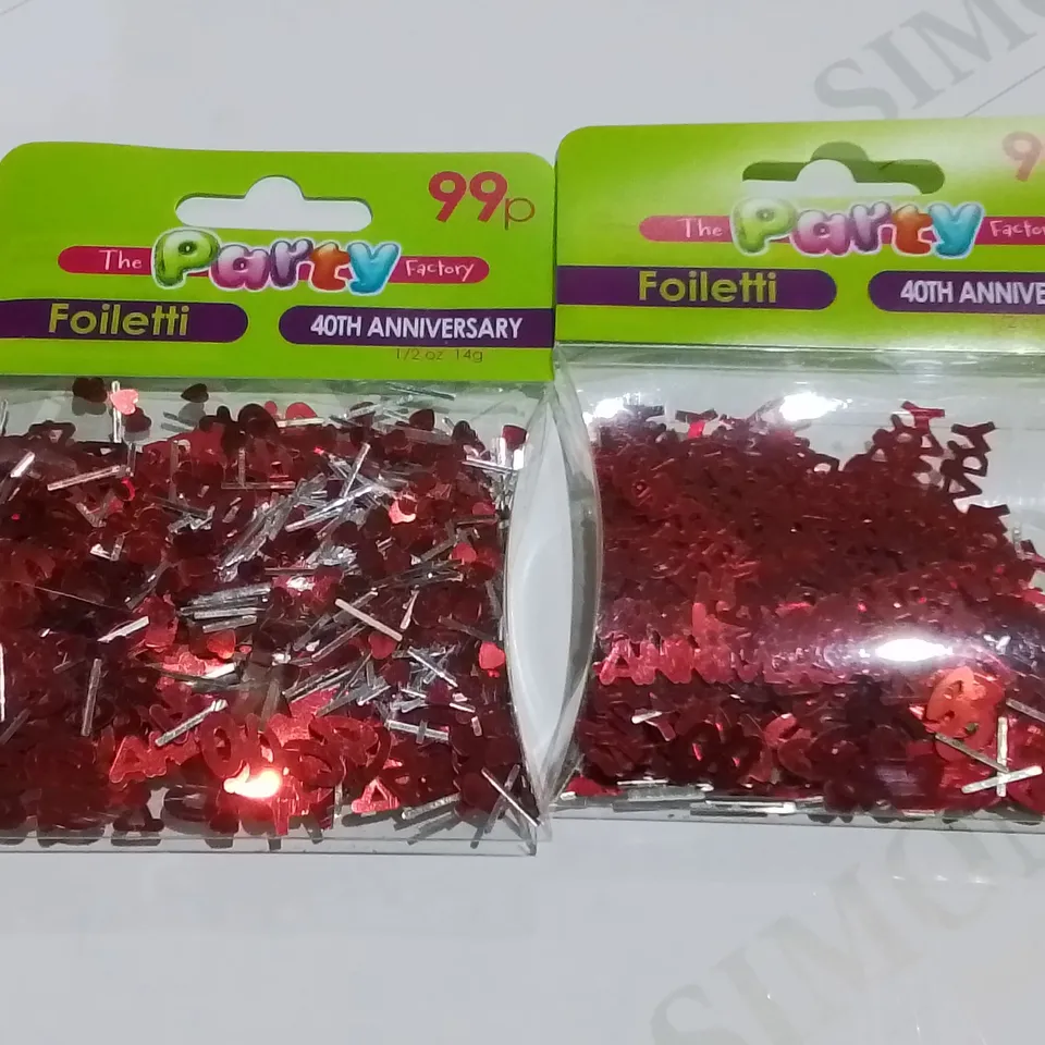 LOT OF 132 BRAND NEW 14G PACKS OF 40TH ANNIVERSARY CONFETTI 