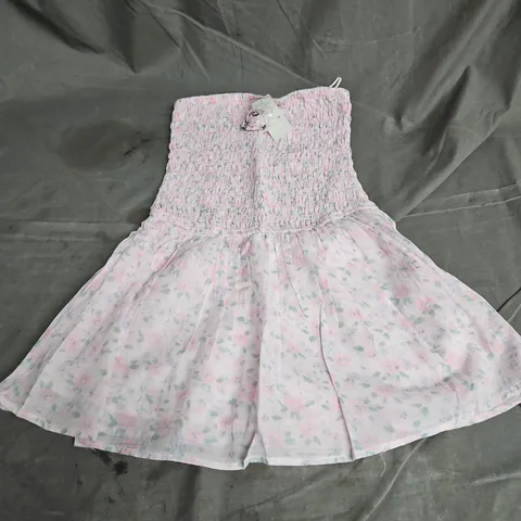 HOLLISTER STRAPLESS MINI DRESS IN PINK FLORAL SIZE S