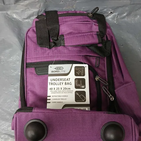 BORDLITE UNDERSEAT TROLLEY BAG IN PURPLE (40x25x20cm)