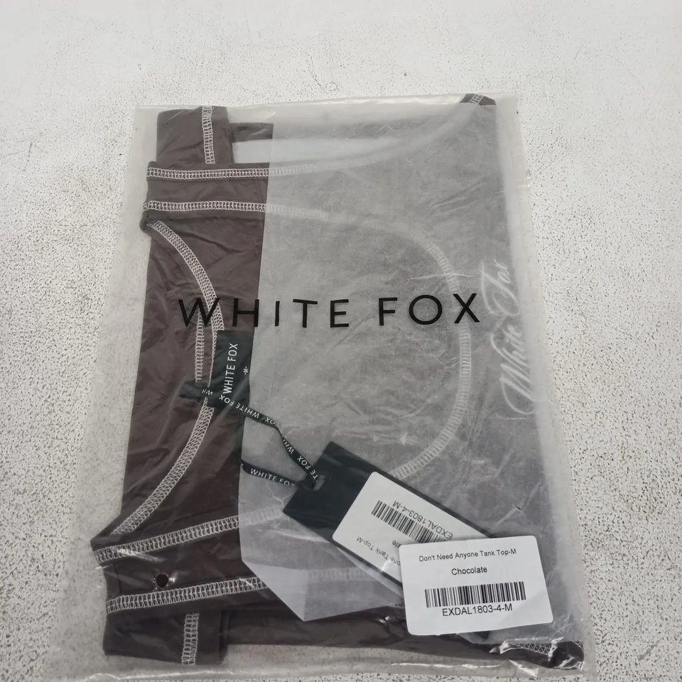 WHITE FOX DON'T NEED ANYONE TANK TOP – CHOCOLATE, SIZE M (WOMEN'S)
