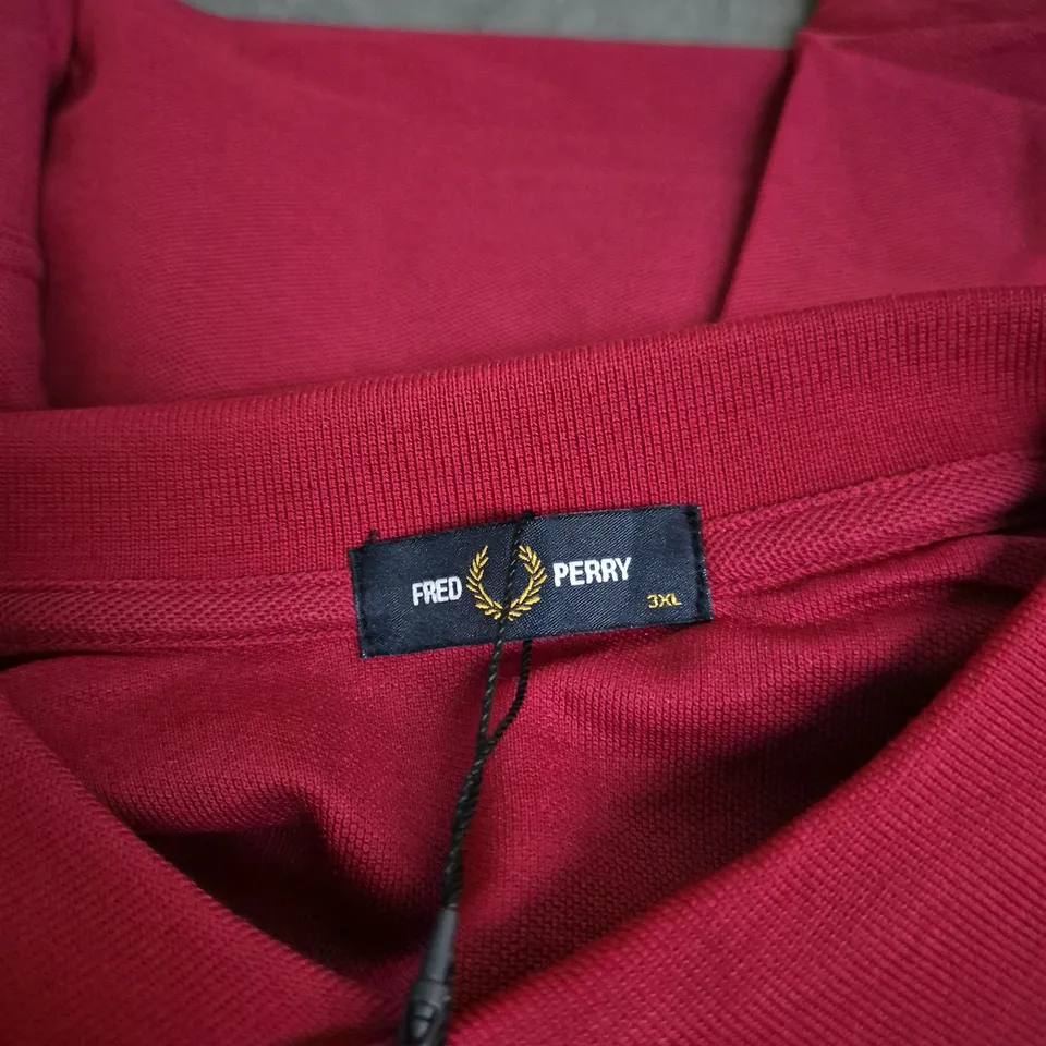 FRED PERRY POLO SHIRT – RED, 3XL (MEN'S)
