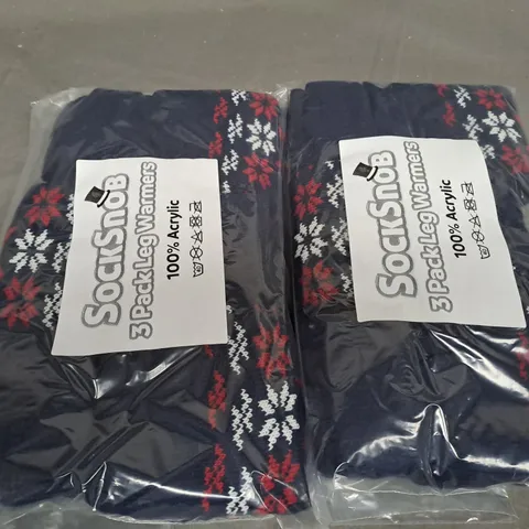 BOX OF APPROX 34 ASSORTED NAVY / RED LEG WARMERS - COLLECTION ONLY - SIZES VARY 