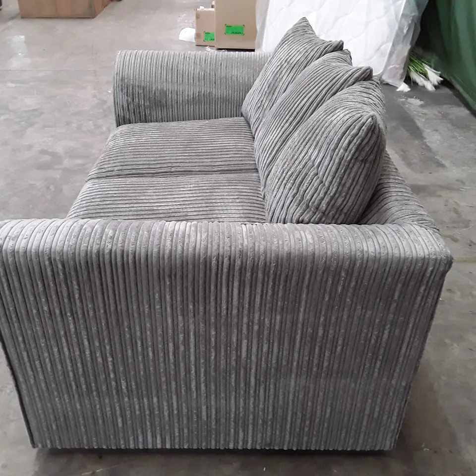 QUALITY DESIGNER 2 SEATER SOFA - GREY JUMBO CORD FABRIC