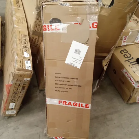 BOXED BATHROOM DRAWERS - BLACK (1 BOX)