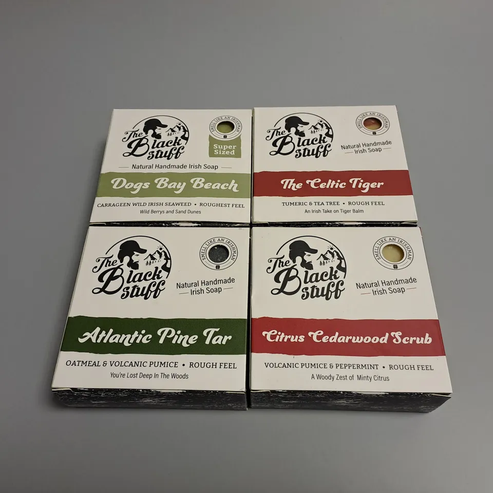 LOT OF 4 ASSORTED THE BLACK STUFF HANDMADE IRISH SOAPS