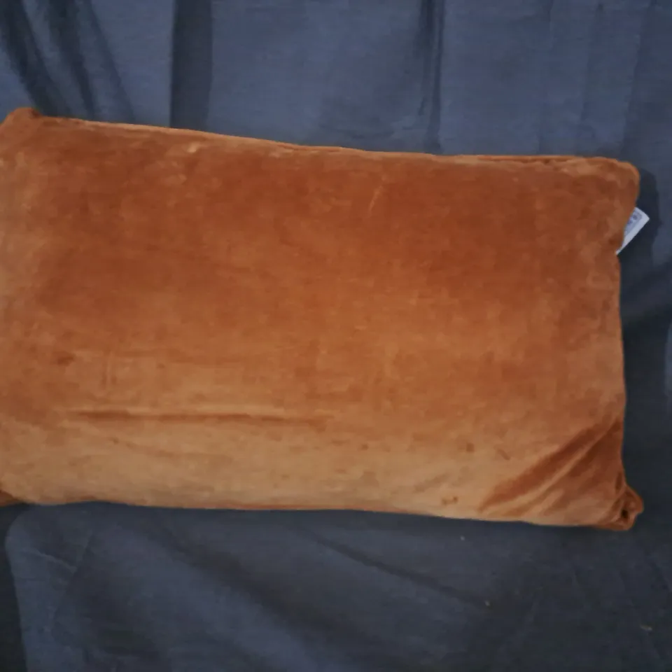 RHOOM ORANGE VELVET CUSHION.
