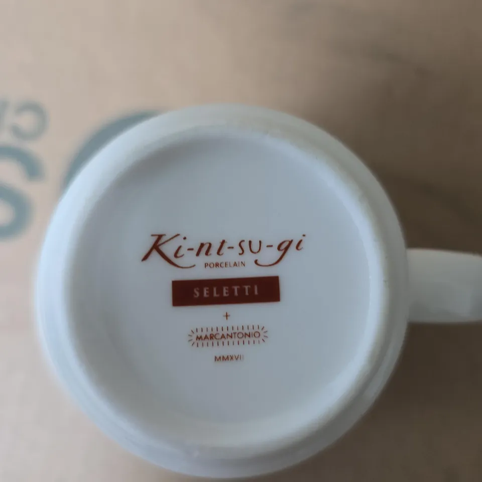 SELETTI KINTSUGI PORCELAIN MUG BY MARCANTONIO, 2018 – WHITE WITH GOLD REPAIR SEAMS