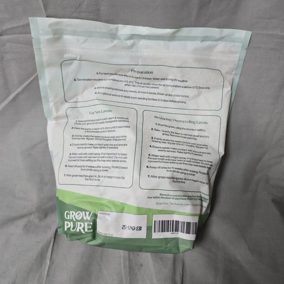GROW PURE GRASS SEED – PREMIUM & FAST GROWING LAWN SEED