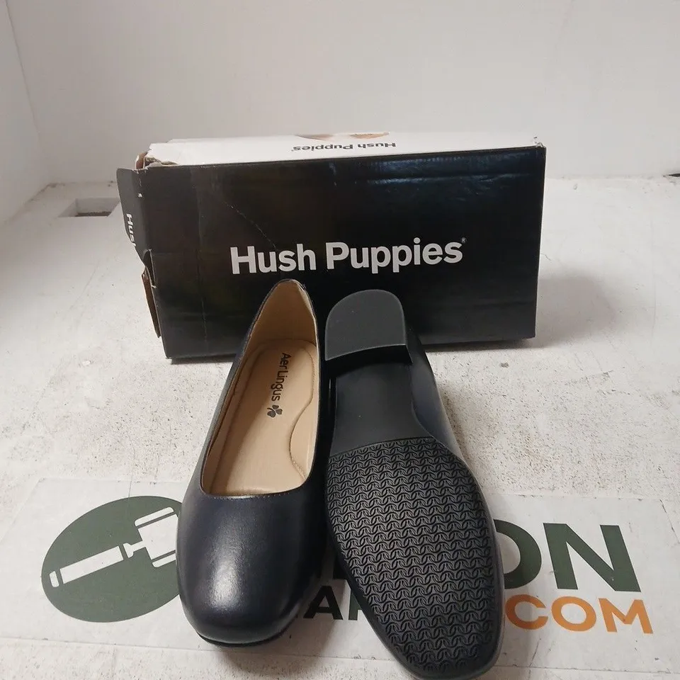HUSH PUPPIES WOMEN'S NAVY AER LINGUS FLAT – UK 6 (EU 39) (BOXED)