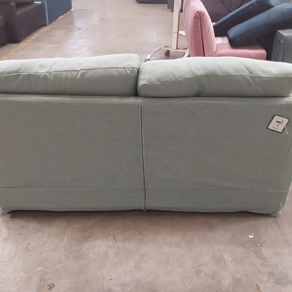 QUALITY DESIGNER GIFFORD 3 SEATER FABRIC UPHOLSTERED SOFA BED - AQUA