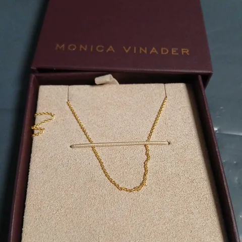 MONICA VINADER GOLD BAR PENDANT NECKLACE