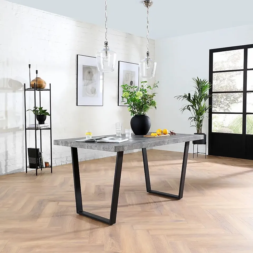 BOXED ADDISON 150CM CONCRETE DINING TABLE (2 BOXES)