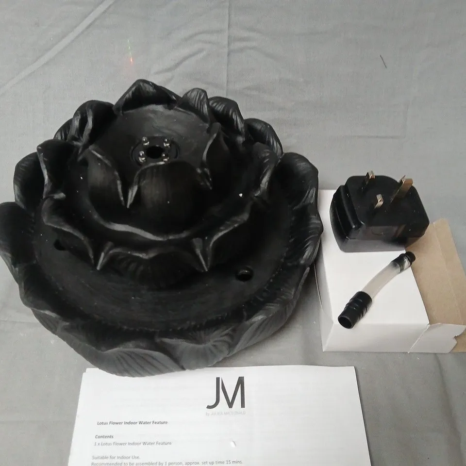 JM by Julien MacDonald Lotus Flower Indoor Water Feature – Black