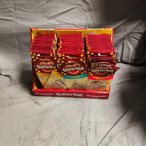 BOX OF APPROXIMATELY 90 BUTTERKIST AIR FRESHENERS 