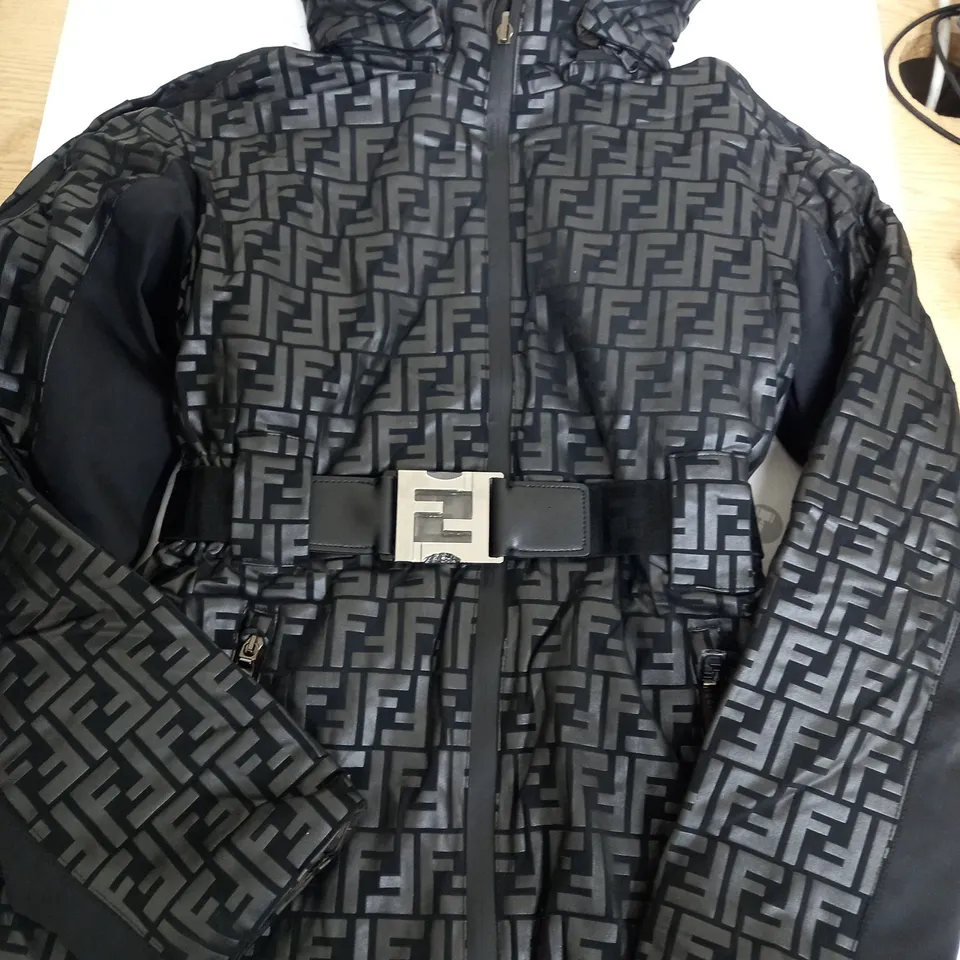 FENDI BUCKLE COAT IN BLACK - SIZE S 