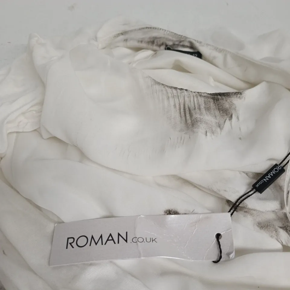 ROMAN CHIFFON OVERLAY TOP – IVORY, UK 12