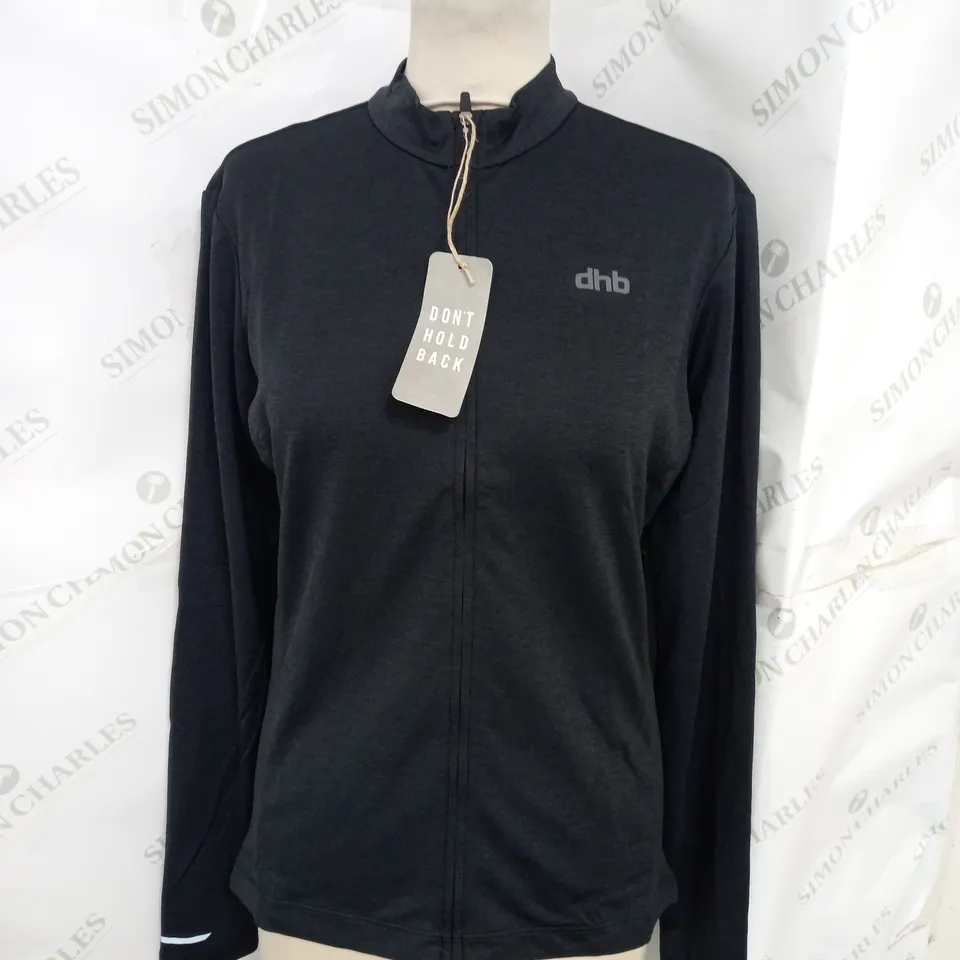 DHB WOMENS LONG SLEEVE JESEY IN BLACK SIZE 12