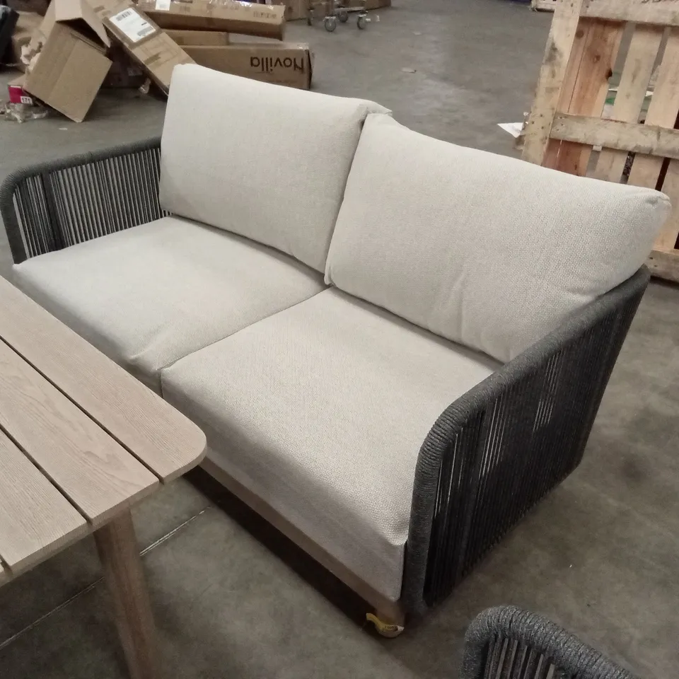 BUXTON ROPE WEAVE SOFA SET WITH COFFEE TABLE