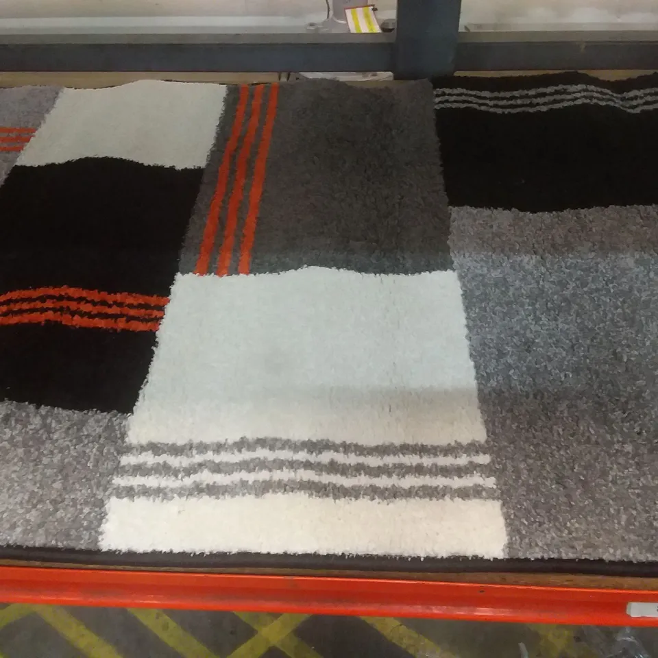 ESPINOZA RUG - GREY / BLACK / ORANGE 