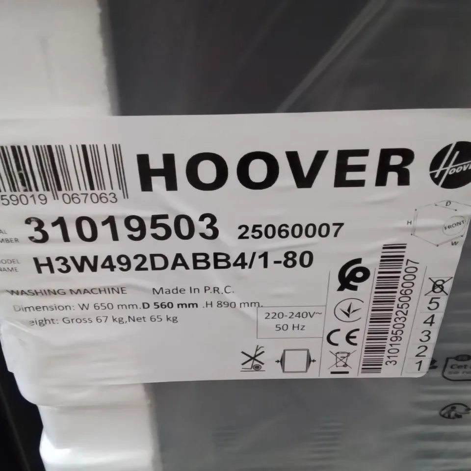 PACKAGED HOOVER H3W492DABB41-80 H-WASH 300 LITE WASHING MACHINE - BLACK 