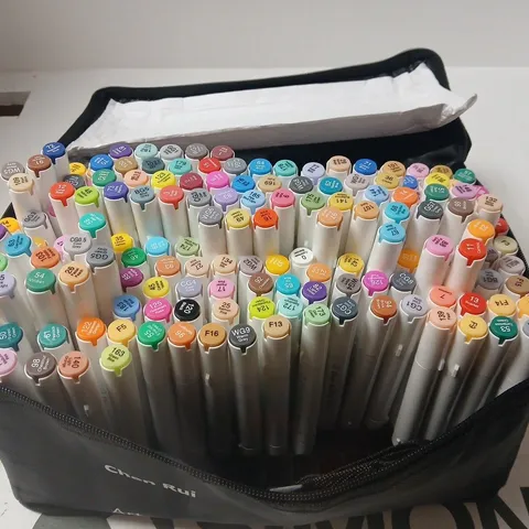 ASSORTED ART MARKERS IN ZIPPED CARRY CASE
