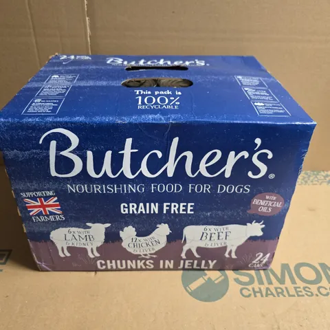 BUTCHER'S GRAIN FREE DOG FOOD – CHUNKS IN JELLY, 24-CAN PACK
