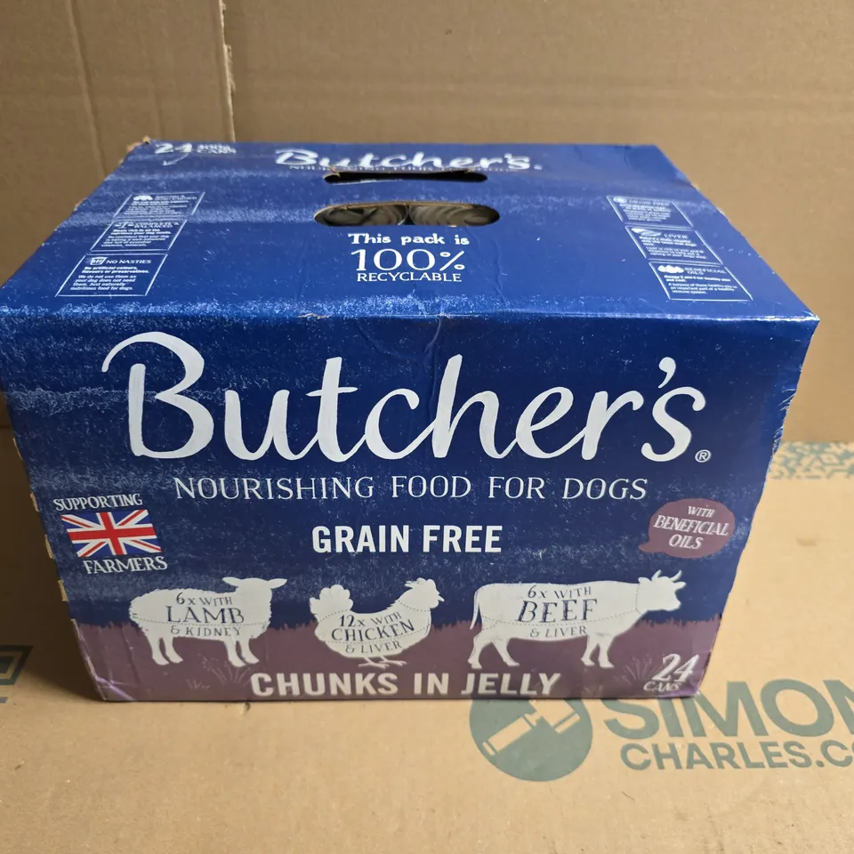 BUTCHER'S GRAIN FREE DOG FOOD – CHUNKS IN JELLY, 24-CAN PACK