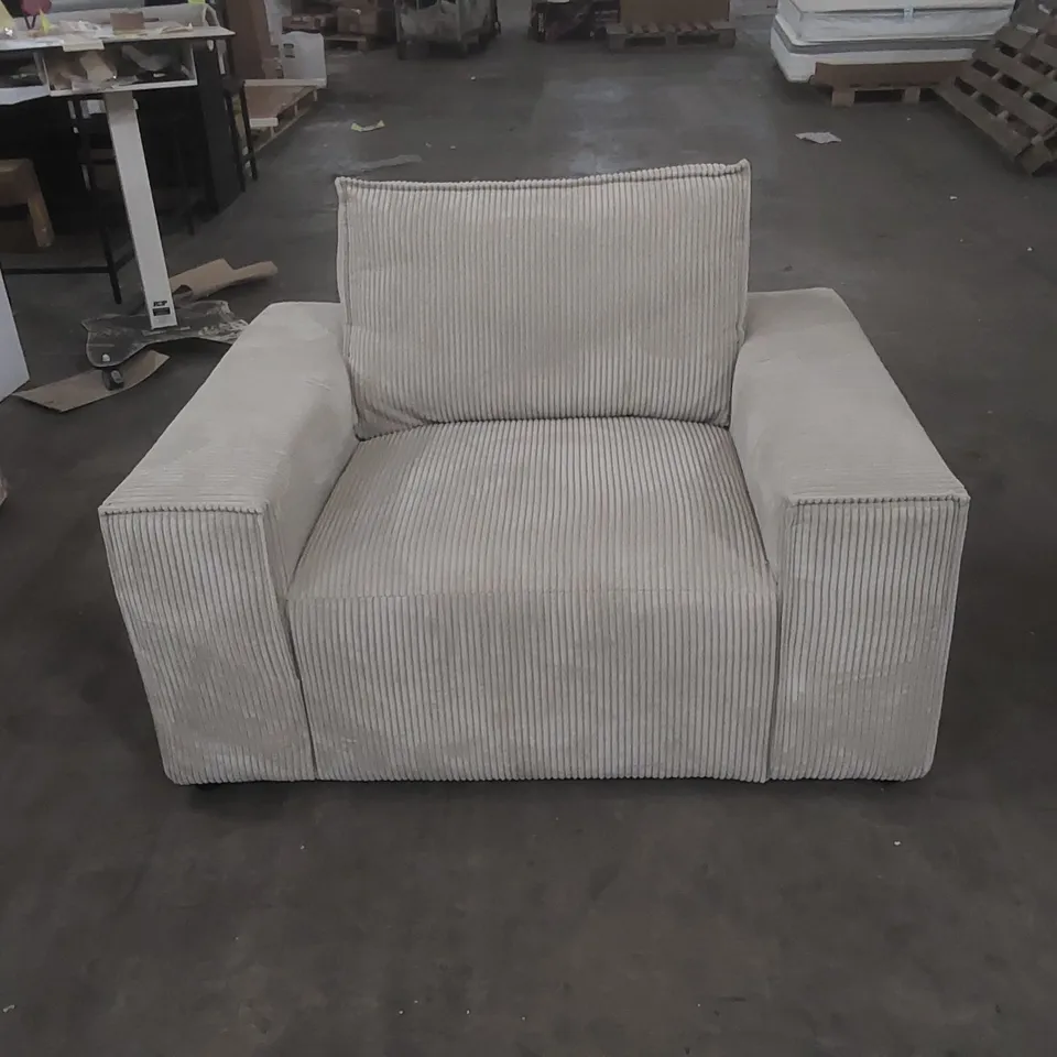 QUALITY DESIGNER CHUNKY CORDUROY ARMCHAIR