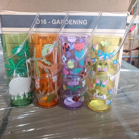 PALLET OF APPROXIMATELY 100 BOXES OF EIGHT BRAND NEW SWIRLY STRAW TUMBLERS - COLLECTION ONLY
