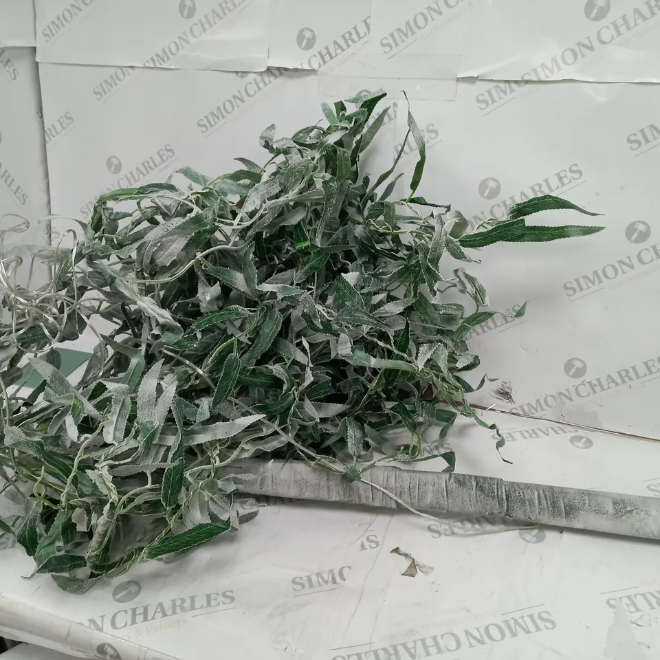 BOXED ALISON CORK 180CM PRE-LIT GREEN LEAF DETAIL INDOOR WILLOW TREE - COLLECTION ONLY