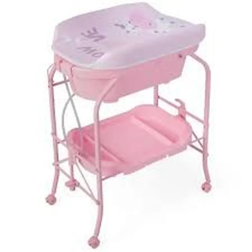 BOXED COSTWAY PINK 2 IN 1 BABY STATION WITH BATHTUB