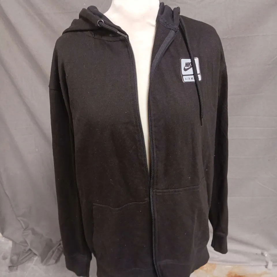 NIKE AIR MAX HOODED ZIP UP JACKET IN BLACK SIZE L